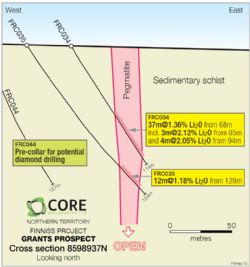 Cross-Section 8598937N, Grants Prospect, Finniss Lithium Project, NT.