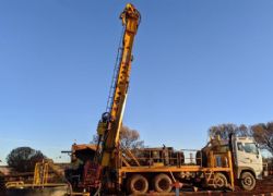 Diamond drill rig on site at the Schwabe Prospect