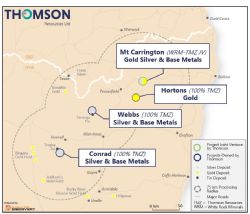 Figure 1. Location of Thomson Resources projects and Mt Carrington Joint Venture