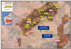 Figure 1: Marymia Gold Project showing the 11 priority open pits