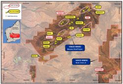 Figure 1 Marymia Gold Project showing the 11 priority open pits