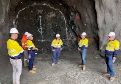 Figure 2: Tunnelling Supervisor explains the process to McConnell Dowell CEO Scott Cummins
