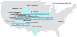 Figure 1– Location of Okapi Uranium Projects in the USA