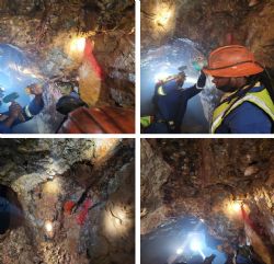 Figure 3 – Samples being extracted from the Rietfontein Mine
