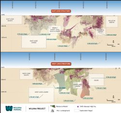 Figure 1. Wiluna Mining Centre nine targets within 40,000m discovery program