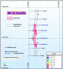 Figure 2- Drilling plan - Mt Scheelite