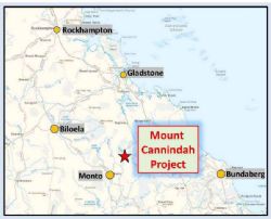 Fig 1. Location of Mt Cannindah Project in Central Queensland