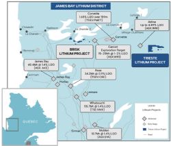 James Bay Lithium Projects – Trieste Lithium Project