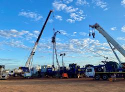 Rig up of the SLB frack spread at Carpentaria-3H