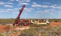 Figure 5: RC drilling rig on first hole at Turner River lithium project 