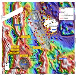 Figure 4. High resolution drone magnetic imagery showing interpreted Midway fault