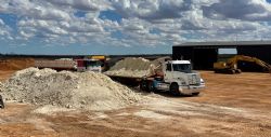 First ore being offloaded at ROM pad at Kat Gap processing facility.