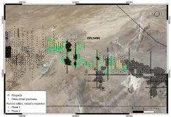 Figure 2: Tumas resource extension drilling, planned drill hole locations.