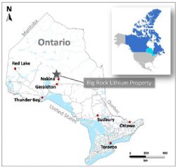 Figure 1: Location of the Big Rock Lithium Property