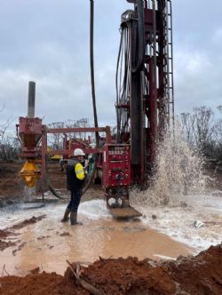 Figure 1 – Drilling at the first water bore