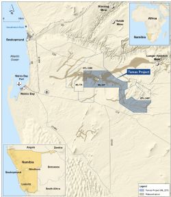 Figure 1: Namibian Project Location Map