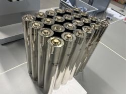 Some of the completed battery cells waiting performance testing