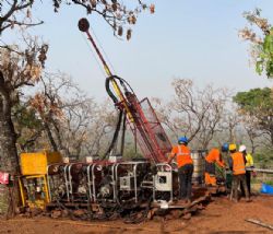Figure 6: Energold Ranger drill rig completing drill hole DALDDH008