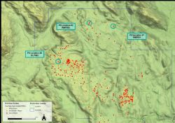 Figure 1: Trial pit locations at Deep Leads