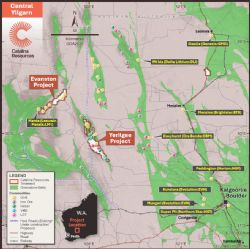 Figure 1. Regional Location of Evanston and Yerilgee Projects