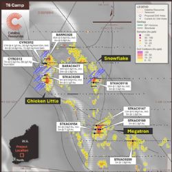 Figure 8. T6 Camp Prospect – Soil Geochemistry, Historical Drilling and Planned RC Drilling