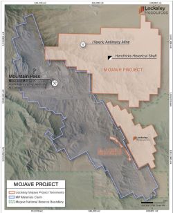 Mountain Pass Antimony Location Map