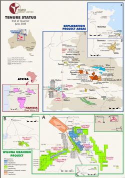 Figure 6: Wiluna District and Exploration tenements in Australia and Namibia as at 30 June 2013