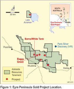 Figure 1. Eyre Peninsula Gold Project Location