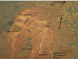 Figure 4. Recent aerial view of excavations in Central Old Pirate area.