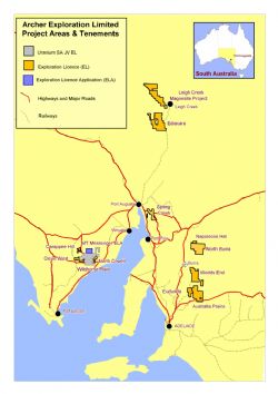 Archer Exploration Project Areas and Tenements