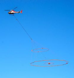Example of the helicopter-borne geophysical VTEM Plus System