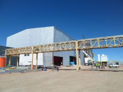 Cladding being completed on the Lithium Carbonate Plant Building after installation of major equipment