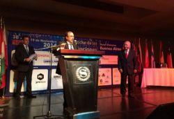 Jose de Castro accepting the Mining Company of the Year 2014 award at the Sheraton Hotel in Buenos Aires.