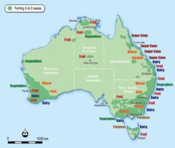 Agricultural areas in Australia suitable for FertAg 0-8-0 use