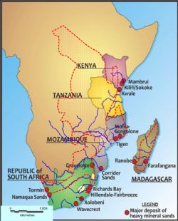 Figure 5. SE Africa – World Class mineral sands region