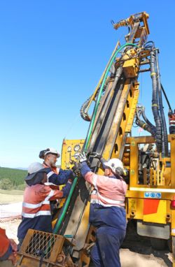 Figure 1 - The drilling crew completing the casing of Hole #1
