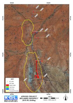 Figure 1. Plan of Bellbird prospect with 2005 RC drilling