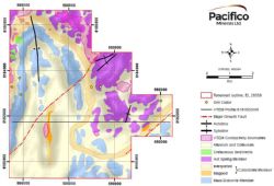 Figure 2: Berjaya EL 28508. Geology, VTEM, extent of possible Caranbarini/ Reward Dolomite/ Barney Creek Formation package