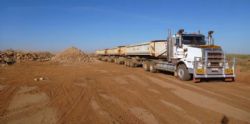 Figure 1. Road Train being loaded with first ore hauled