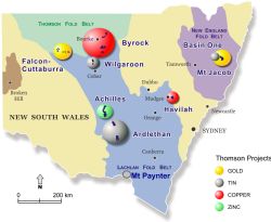 Figure 1: Thomson Projects, including Mt Paynter
