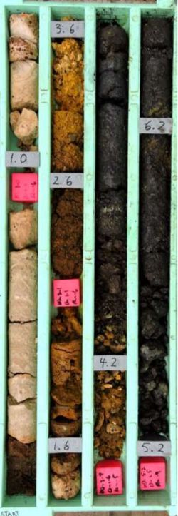 Figure 3 – Near-surface mineralisation MD693 Lode 1 Drill Core– 2.7m @ 33.3% graphitic Carbon from 4.2m to 6.9m depth