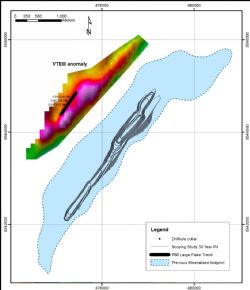 Figure 1. Overview map of the graphite mineralisation footprint and the new P66 jumbo flake zone