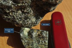 Figure 3. Photo comparing the graphite mineralisation at Ancuabe and Nicanda Hill