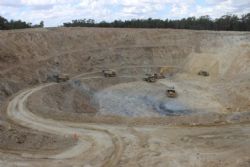 Photograph 2. Mining Operations in the Pearse Open cut pit
