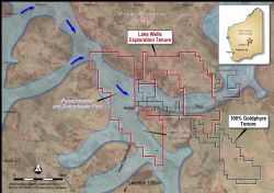 Figure 1: The Lake Wells Potash Project’s footprint has been extended to over 200km2 of lake surface area