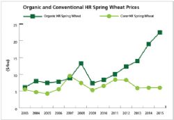 Organic and Conventional HR Spring Wheat Prices