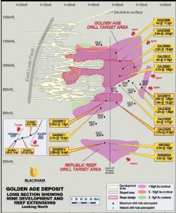 Fig 1. Golden Age long section showing recent drilling results.