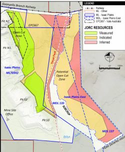 Map 1: JORC Resource areas within Isaac Plains Complex