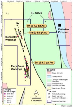 Figure 2. Geology of the Fiery Creek Project area.