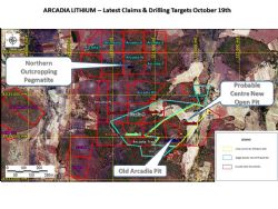 Arcadia Lithium - Latest Claims & Drilling Targets October 19th